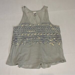 🍁Victoria's Secret Gray Embellished Sleeveless Tank Top
